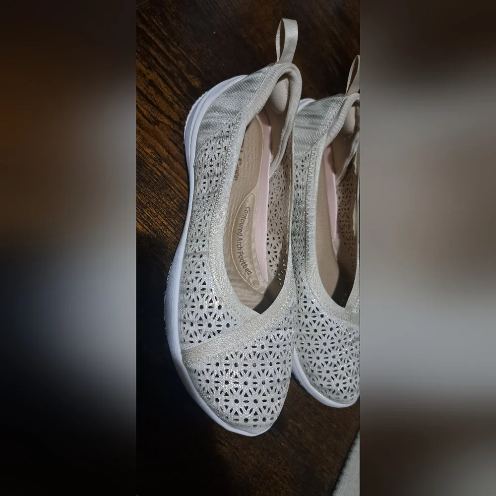 Jambu Emma Shoes Slip On Flats Round Toe Shimmer Cream Womens US 7 - Picture 7 of 11